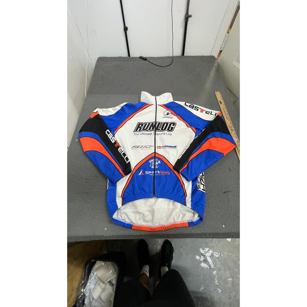 Castelli Cycling Jacket Mens XL Blue Orange Excellent RunLog Portland Thermo